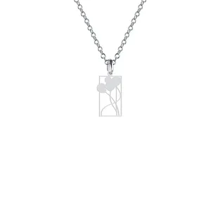 گردنبند نقره زنانه هایکا مدل قاب بادکنک کد n.ha2-742
