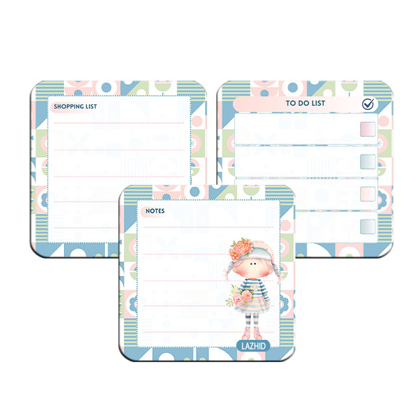 تخته وایت برد لاژید مدل برنامه ریزی سایز 9X9 سانتی متر مجموعه 3 عددی