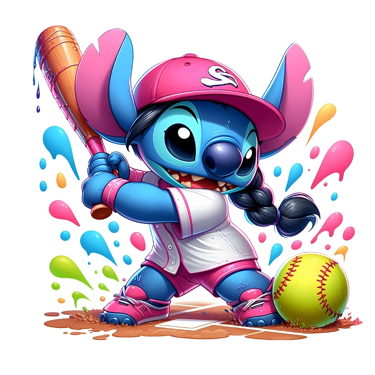 استیکر پارچه و لباس پاد آفرین مدل کارتونی استیچ کیوت بامزه کد S5019