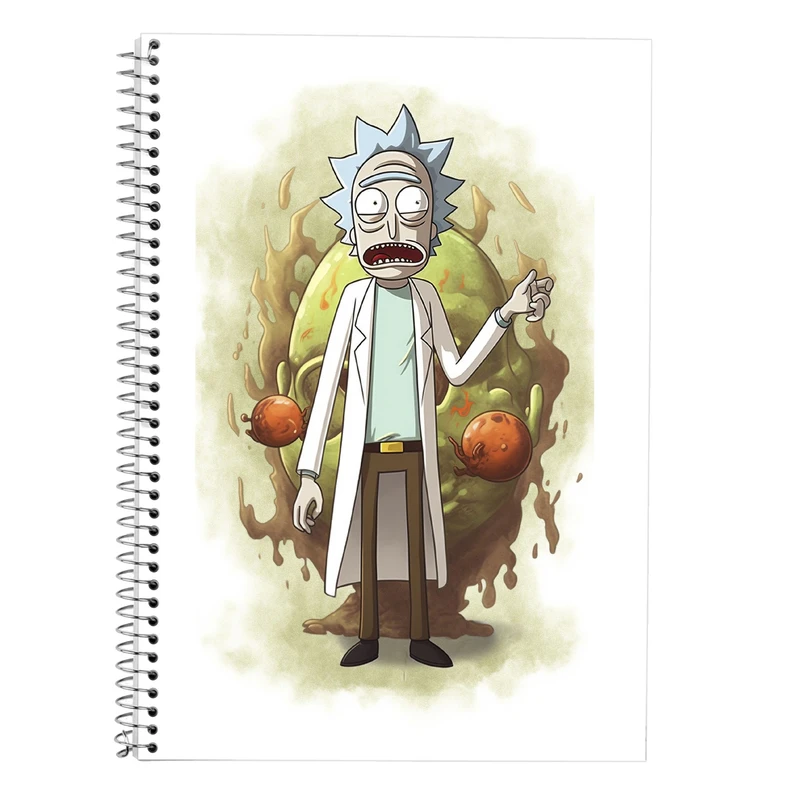 دفتر زبان 50 برگ مدوپد مدل سه خط طرح ریک اند مورتی rick&morty کد DF10887