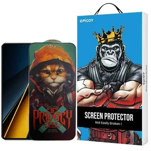 Epicoy Privacy Hoodie Cat Screen Protector For Xiaomi Poco X6 Pro 5G/ X6 5G/ M6 Pro 4G/ X6 Neo