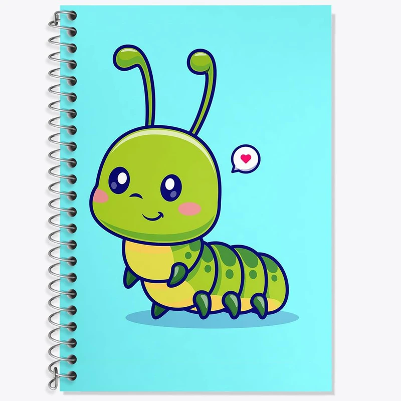 دفتر زبان 50 برگ خندالو مدل سه خط طرح حیوانات بامزه هزارپا کد 29729