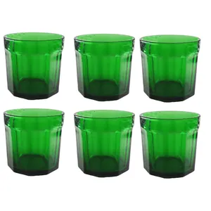 لیوان شیشه ای مدل راه راه کد 2145 بسته 6 عددی