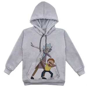 هودی پسرانه مدل ریک و مورتی F156 رنگ طوسی