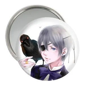 آینه جیبی خندالو مدل شیل انیمه خادم سیاه Black Butler  کد 16318
