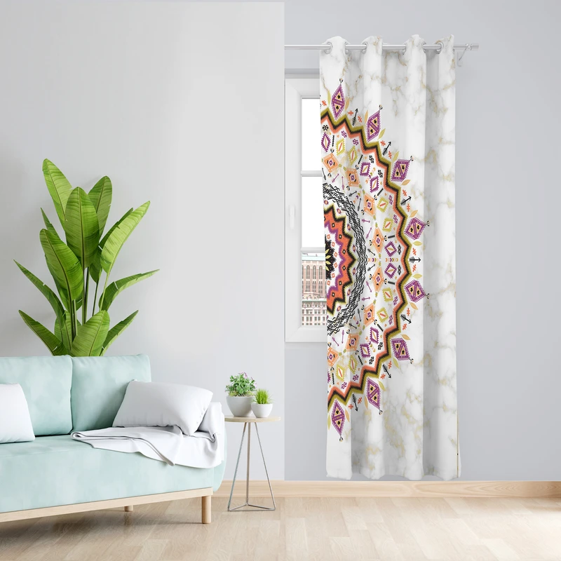 پرده طرح سنتی مدل مخمل پانچی کد 4007 z سایز 140x200 سانتی متر