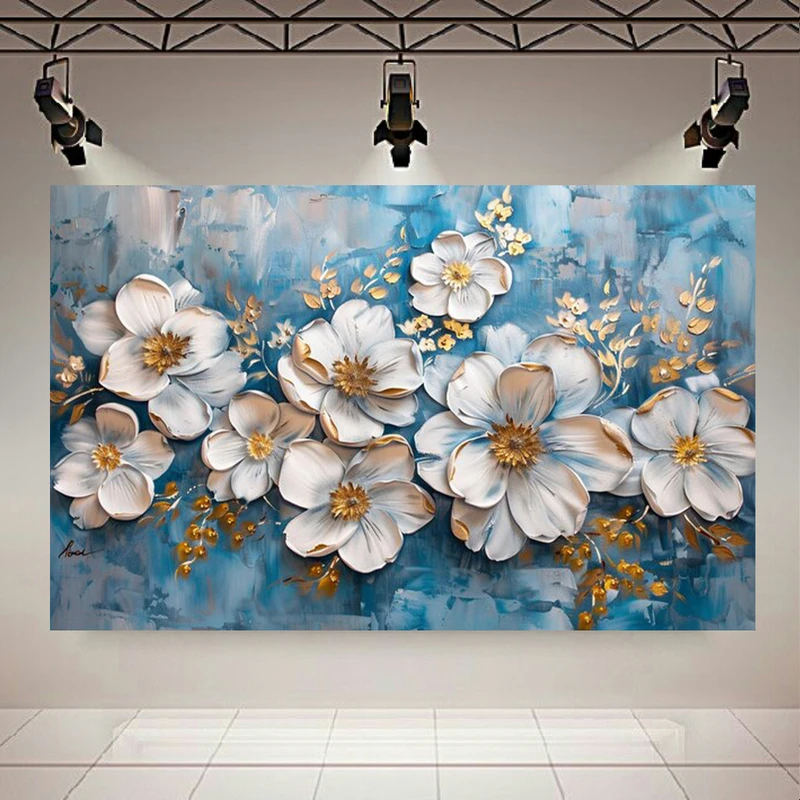  پوستر طرح مخمل نقاشی گل مدل رنگ و روغن 1 کد AR302873