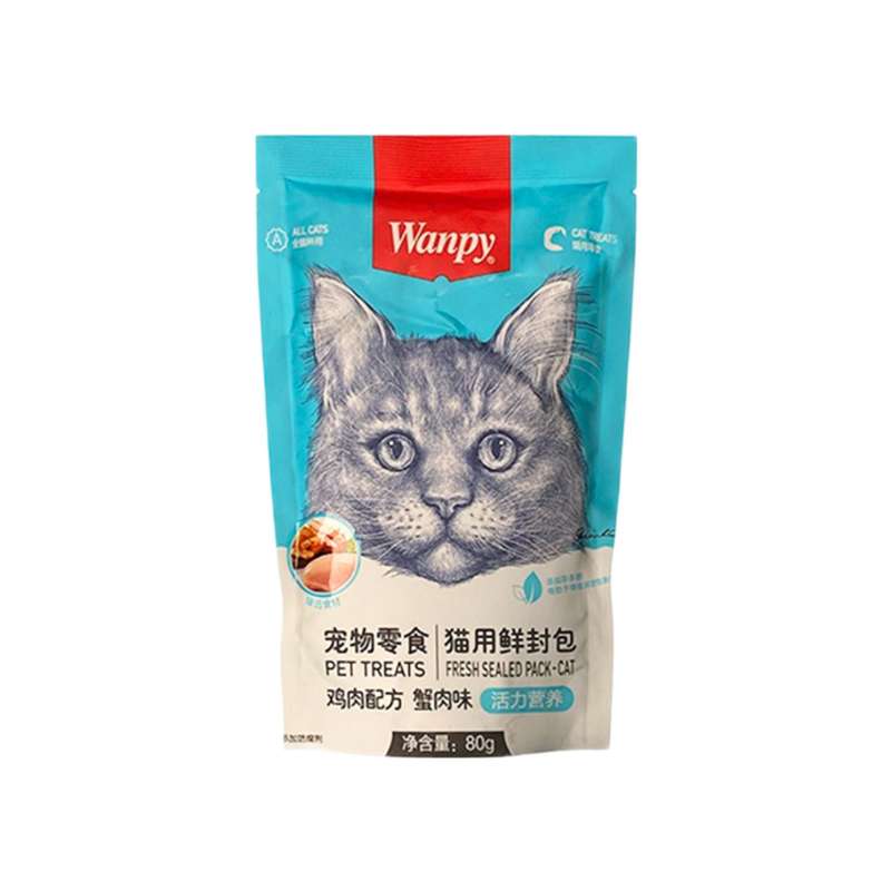 پوچ گربه ونپی مدل مرغ و خرچنگ وزن 800 گرم بسته 10 عددی