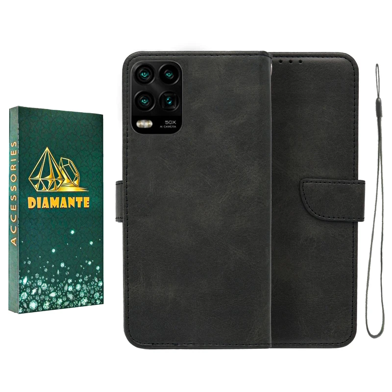 کیف کلاسوری دیامانته مدل Bandaviz Gn مناسب برای گوشی موبایل شیائومی Mi 10 Lite  به همراه بندآویز