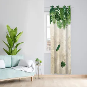 پرده طرح برگ مدل مخمل پانچی کد 1314 سایز 140x200 سانتی متر