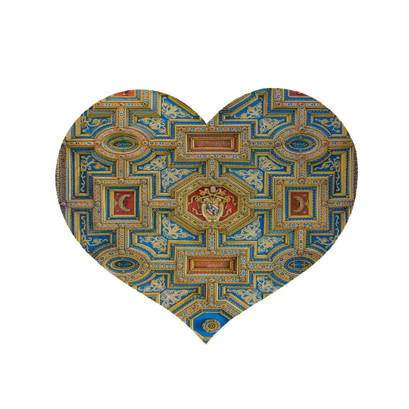 پادری مدل قلب طرح کلاسیک کد 5821 سایز 90x90 سانتی متر 
