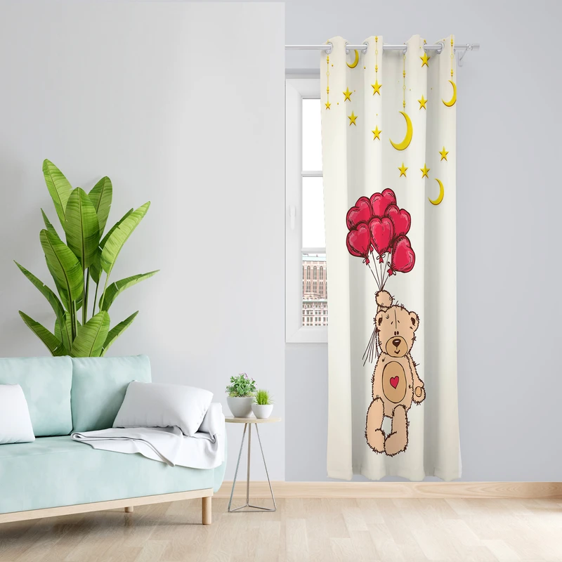 پرده طرح تدی مدل مخمل پانچی کد 4231 z سایز 140x200 سانتی متر