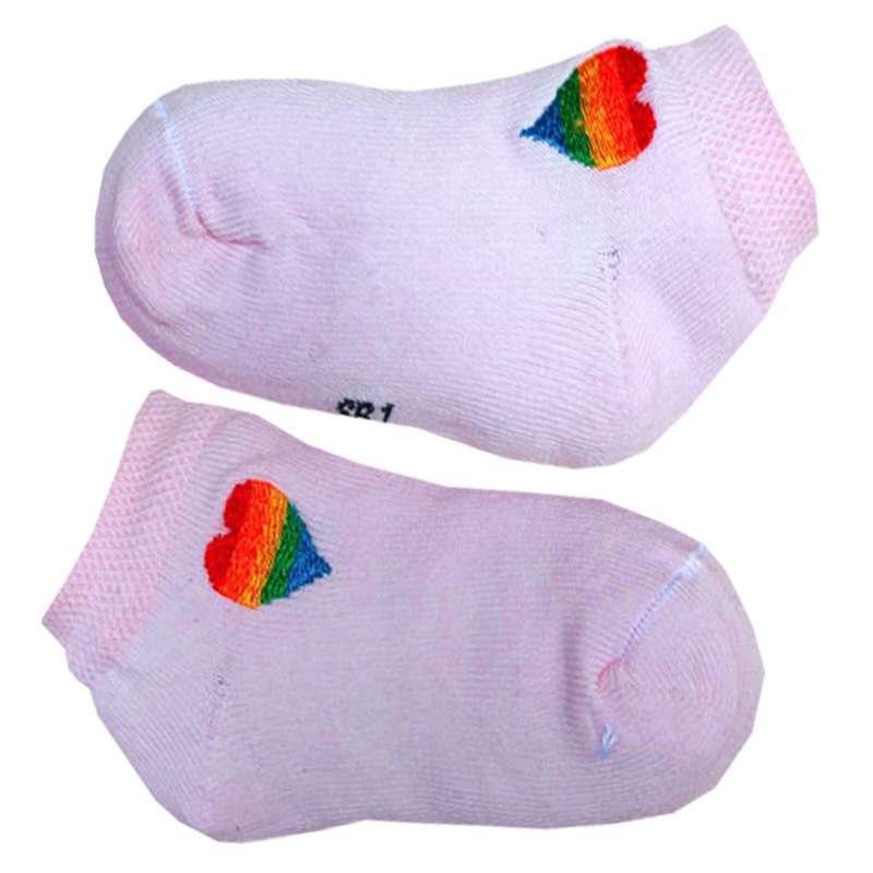 جوراب دخترانه مدل قلب رنگین کمان jo