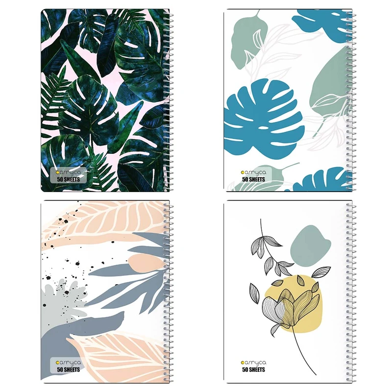 دفتر نقاشي 50 برگ کارنيکا طرح گل استوایی tropical کد 30380 مجموعه 4 عددی