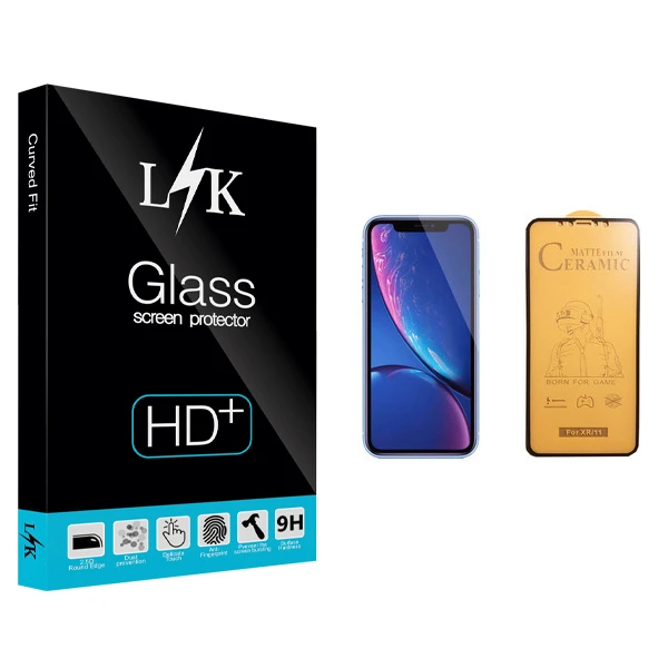 محافظ صفحه نمایش سرامیکی ال کی مدل Hard glass مناسب برای گوشی موبایل اپل iPhone XR