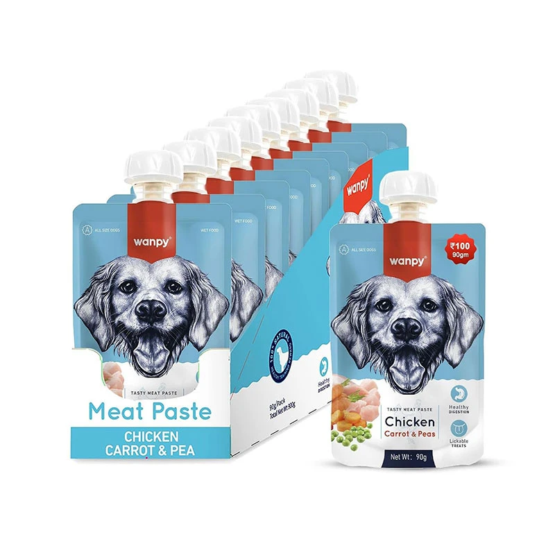 پودینگ سگ ونپی مدل Tasty Meat Paste طعم مرغ و هویج بسته 10 عددی