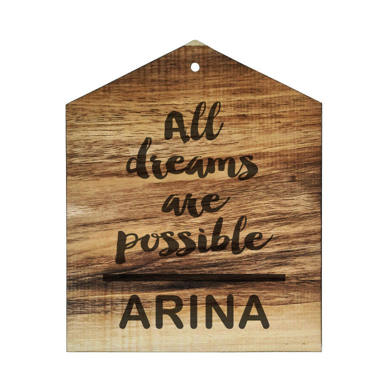 تابلو چوبی طرح اسم آرینا