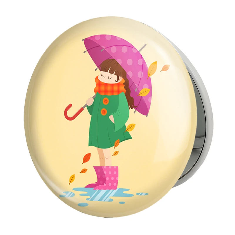 آینه جیبی خندالو طرح دخترونه مدل تاشو کد 6020 