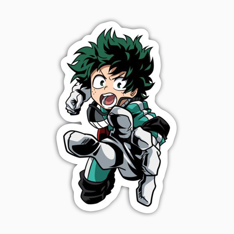 استیکر لپ تاپ و موبایل بووم طرح انیمه My Hero Academy مدل Deku کد BG27