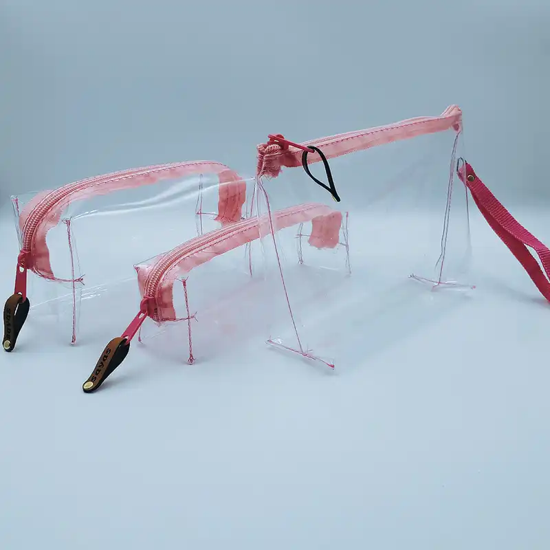 کیف لوازم آرایش زنانه مدل شفاف بسته 3 عددی