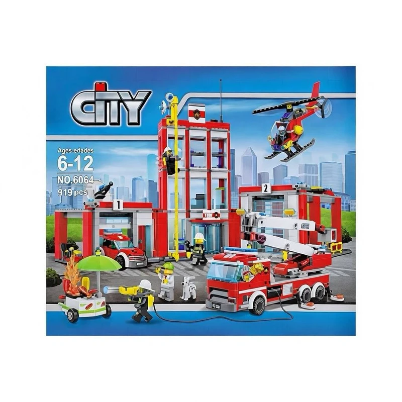 ساختنی 916 تکه city مدل آتش نشانی کد 6064