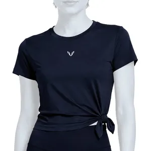 کراپ تی‌شرت ورزشی زنانه بقل چاک دار نوزده نودیک مدل TS19124
