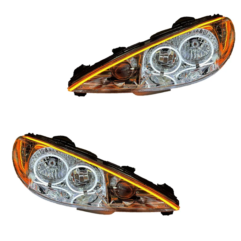 چراغ جلو خودرو گروه پژوهش صنعت مدرن مدل 3D-Angry-WY مناسب برای پژو 206 بسته دو عددی