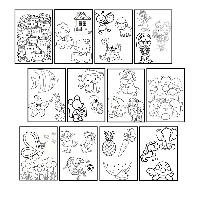 مقوا رنگ آمیزی مدل CHB135 سایز 21×15 سانتی متر مجموعه 12 عددی 