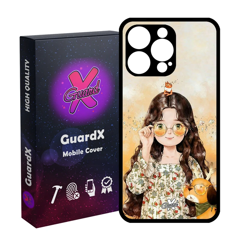 کاور گارد ایکس طرح Girl مدل قاب Glass10253 مناسب برای گوشی موبایل اپل iPhone 15 Pro Max