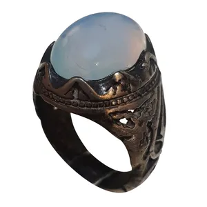 انگشتر نقره مردانه مدل اپال رامو تایلندی ORT213260