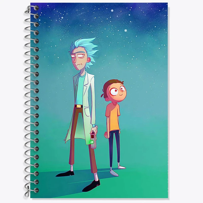 دفتر زبان 50 برگ خندالو مدل دو خط طرح انیمیشن ریک و مورتی Rick and Mort کد 26390