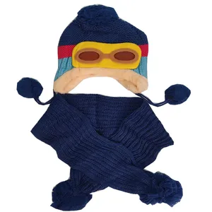 ست کلاه و شال گردن بافتنی بچگانه مدل 1006dga