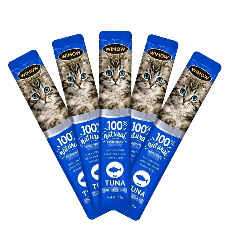 بستنی گربه ویموو مدل Cat Snacks طعم ماهی تن وزن 15 گرم بسته 5 عددی