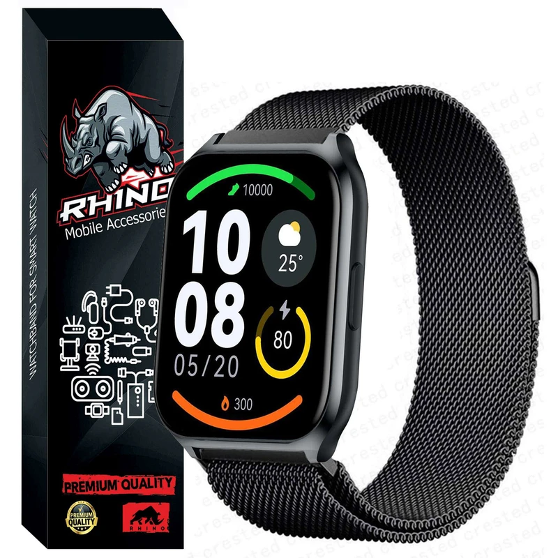 بند راینو مدل Milanese مناسب برای ساعت هوشمند هایلو LS02 Pro / Watch 2 Pro