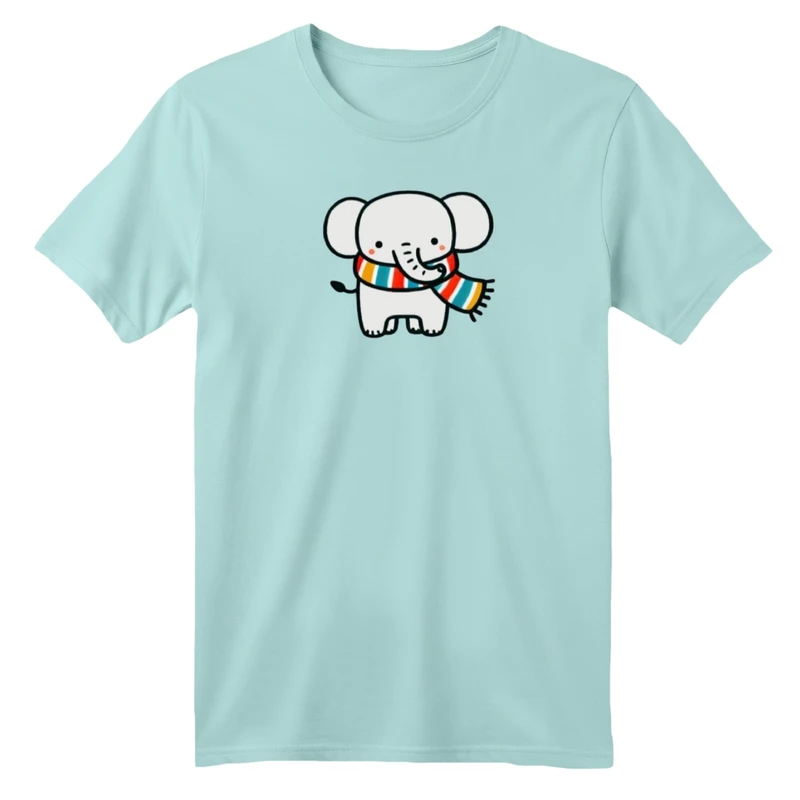 تی شرت آستین کوتاه بچگانه مدل فیل و شال گردن