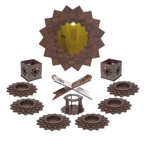 مجموعه ظروف هفت سین 11 پارچه چوبی کد 01