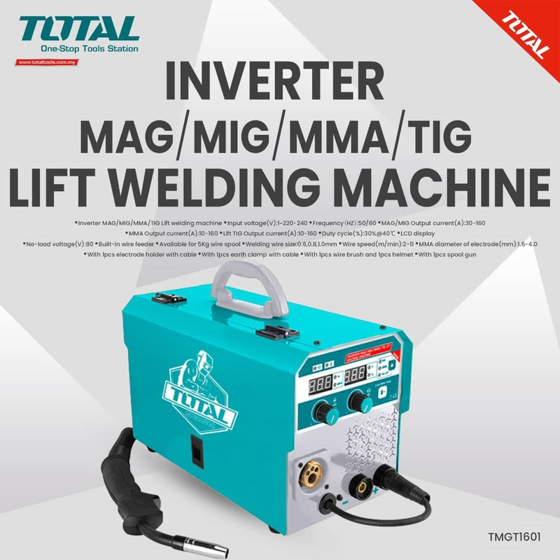 اینورتر جوشکاری 160 آمپر توتال مدل TMGT1601 اینورتر جوشکاری 160 آمپر توتال مدل TMGT1601