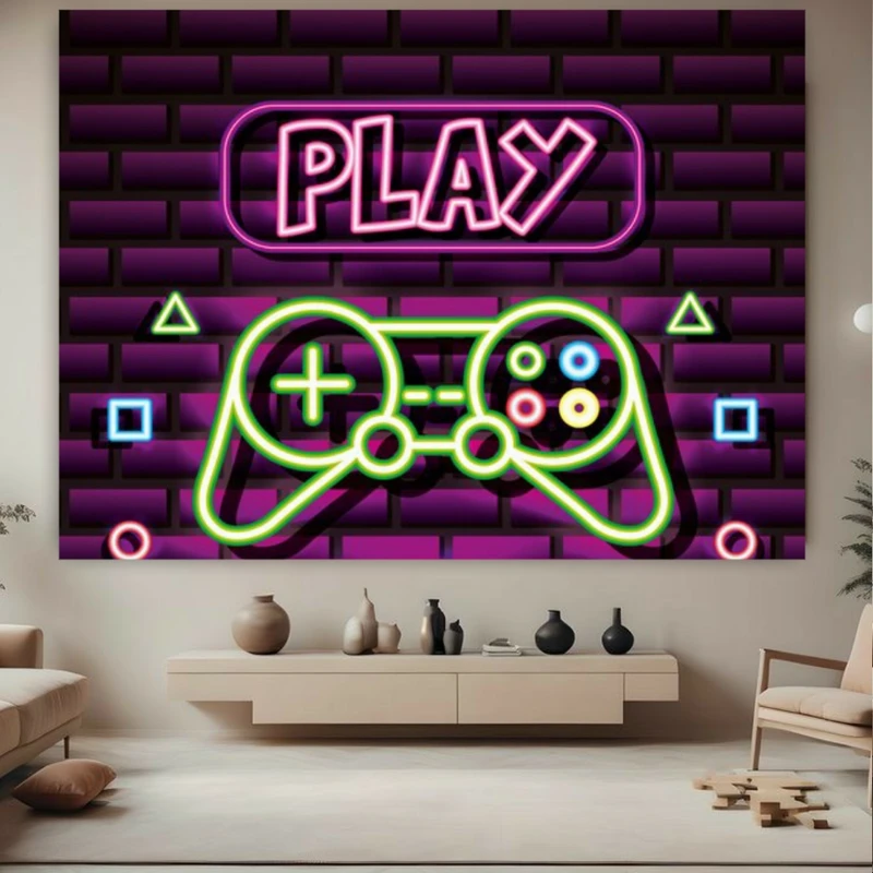 پوستر طرح مخمل گیمر حرفه ای مدل نئونی کد FP105852