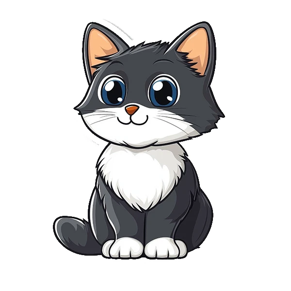 استیکر پارچه و لباس پاد آفرین طرح کارتونی گربه بامزه کد 5409