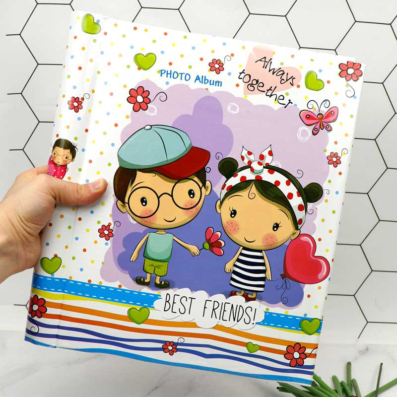 آلبوم عکس کودک مدل چسبی طرح دختر و پسر