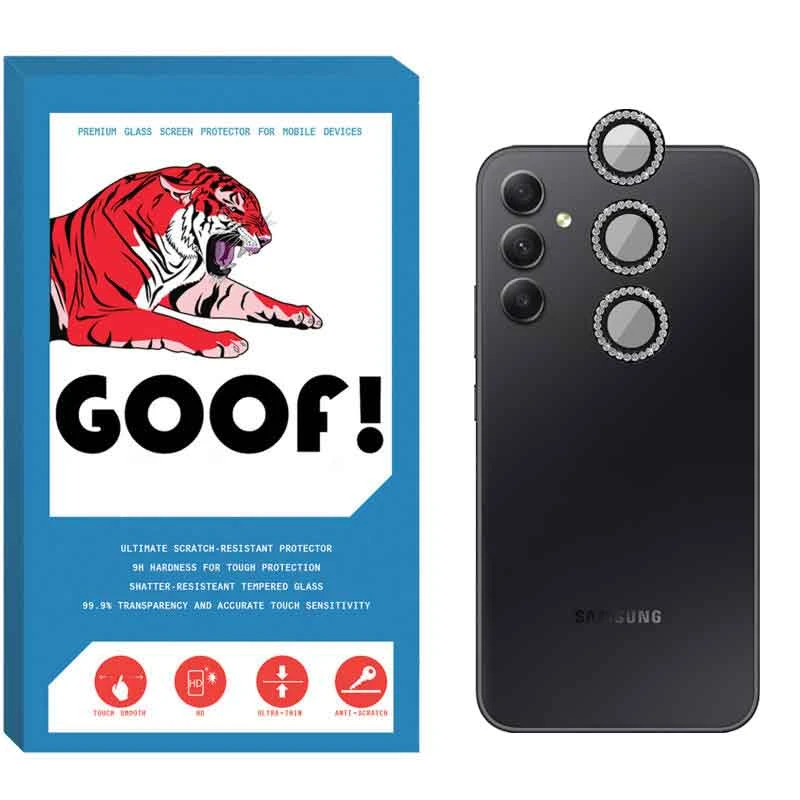 محافظ لنز دوربین گوف مدل رینگی نگین دار مناسب برای گوشی موبایل سامسونگ Galaxy A54 5G