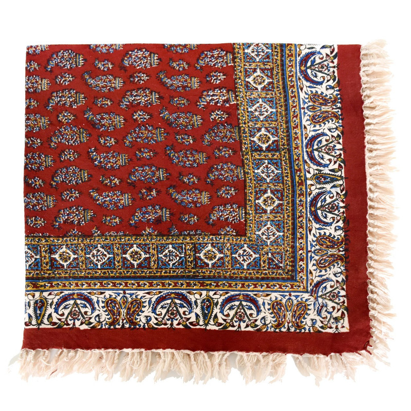 سفره قلمکار ممتاز سی دا  کد GH01007 سایز 80 × 80  سانتی‌متر