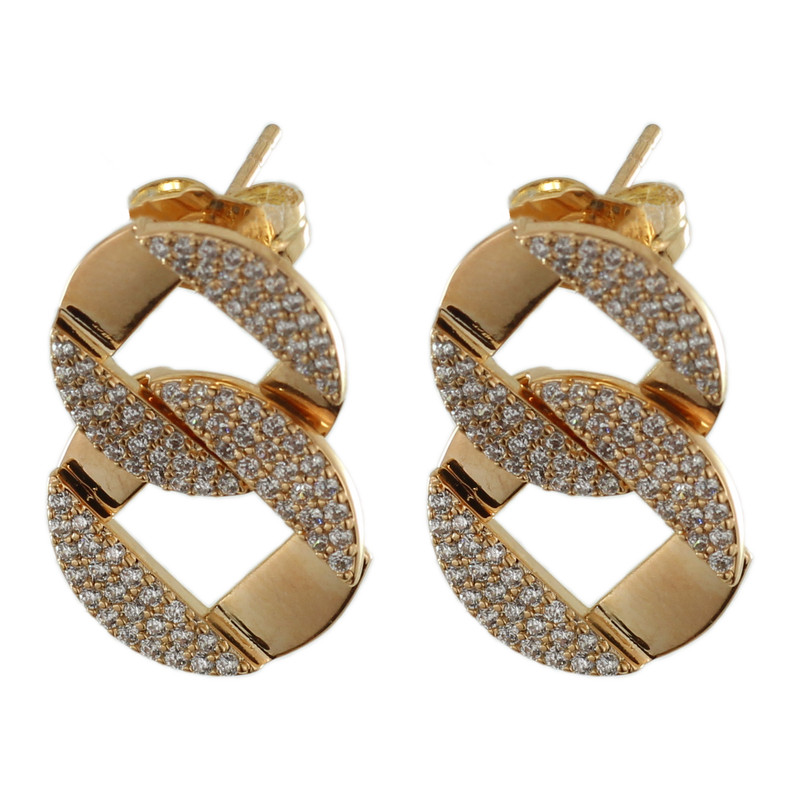گوشواره زنانه ژوپینگ مدل زنجیر کد AAC-107