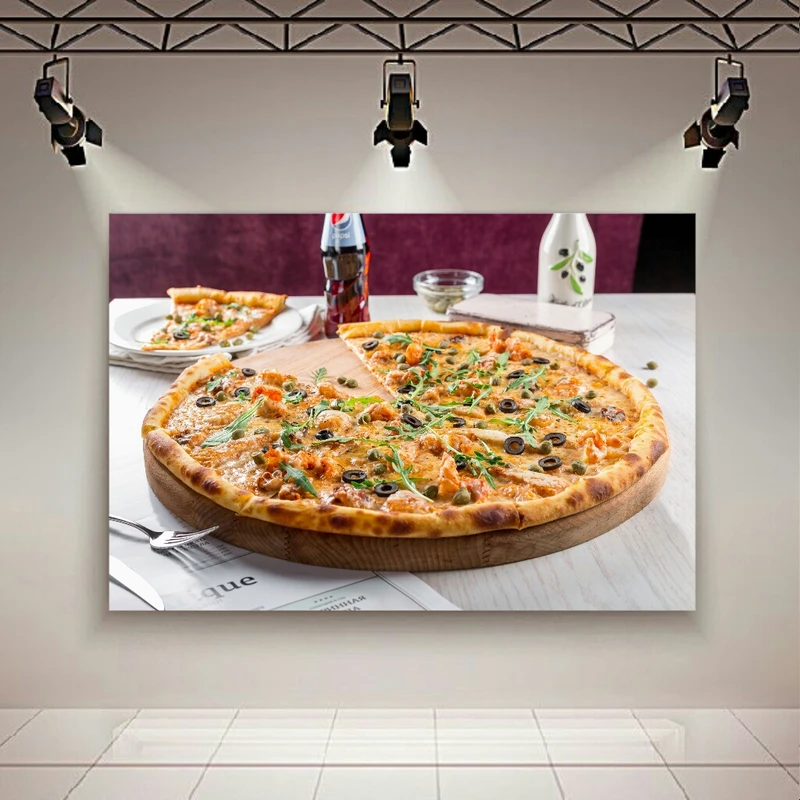 پوستر پارچه ای مدل فست فود طرح پیتزا کد SDP1447