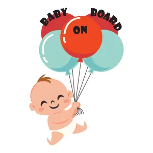برچسب بدنه خودرو طرح Baby on board بادکنک کد BB2