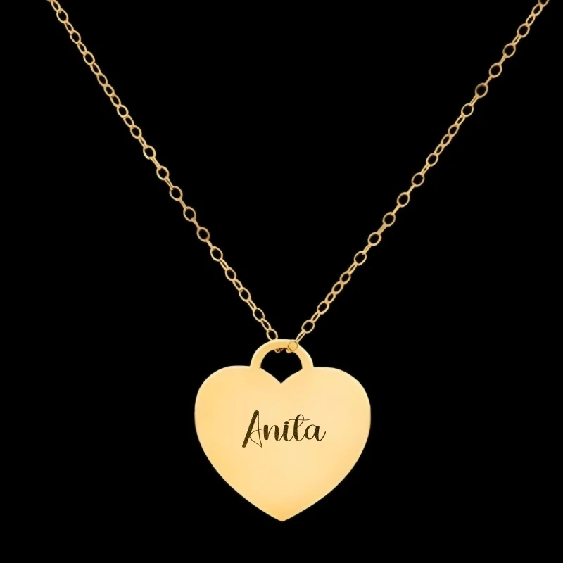 گردنبند طلا 18 عیار زنانه با زنجیر حلقه‌ای (فلامینگو) لیردا مدل اسم آنیتا 129027