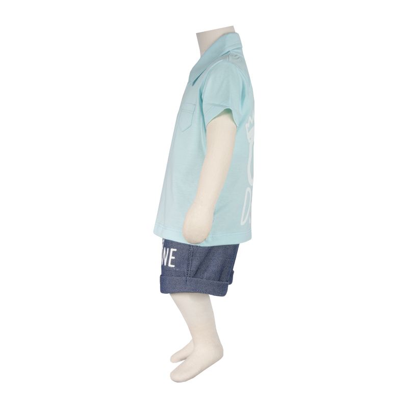 ست تی شرت و شلوارک نوزادی آدمک مدل ONE کد 160901 -  - 4