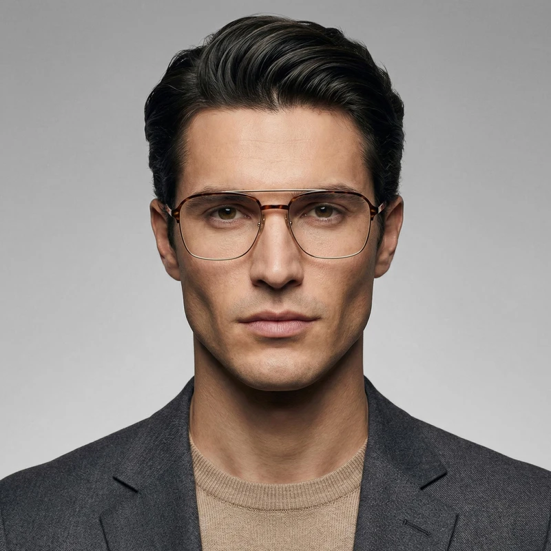 عکس شماره 3 : فریم عینک طبی خلبانی (aviator) مردانه ری بن مدل 0rx6404-2917-56 مناسب برای صورت گرد، لوزی، قلب و بیضی