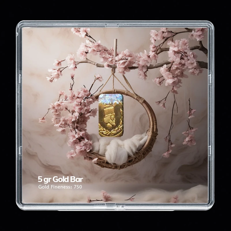 سکه گرمی طلا 18 عیار مدوپد مدل سبد و گل کد SG-10242
