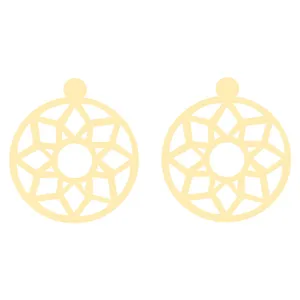 گوشواره طلا 18 عیار زنانه الن نار مدل 5107 طرح نقش اسليمي